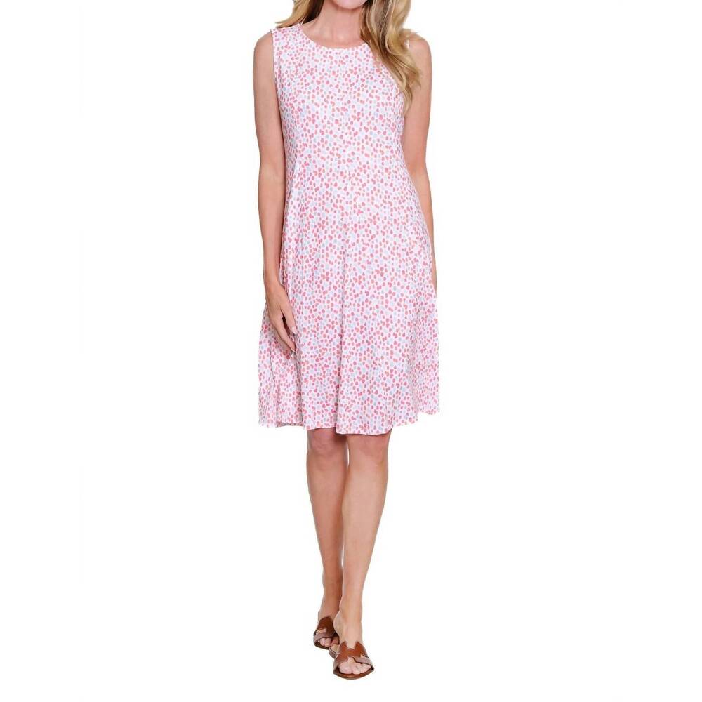 NEW MULTIPLES panel scoop neck tank dress in dot multi